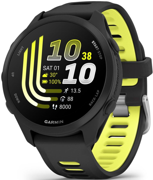 Garmin Forerunner 170 – Black with Black-Amp Yellow Band 43mm 1